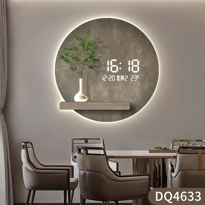 Digital Art Mural Wall Clocks Luxury Mechanism Alarm Korean Kitchen Wooden Wall Watch Reloj De Pared Living Room Decoration