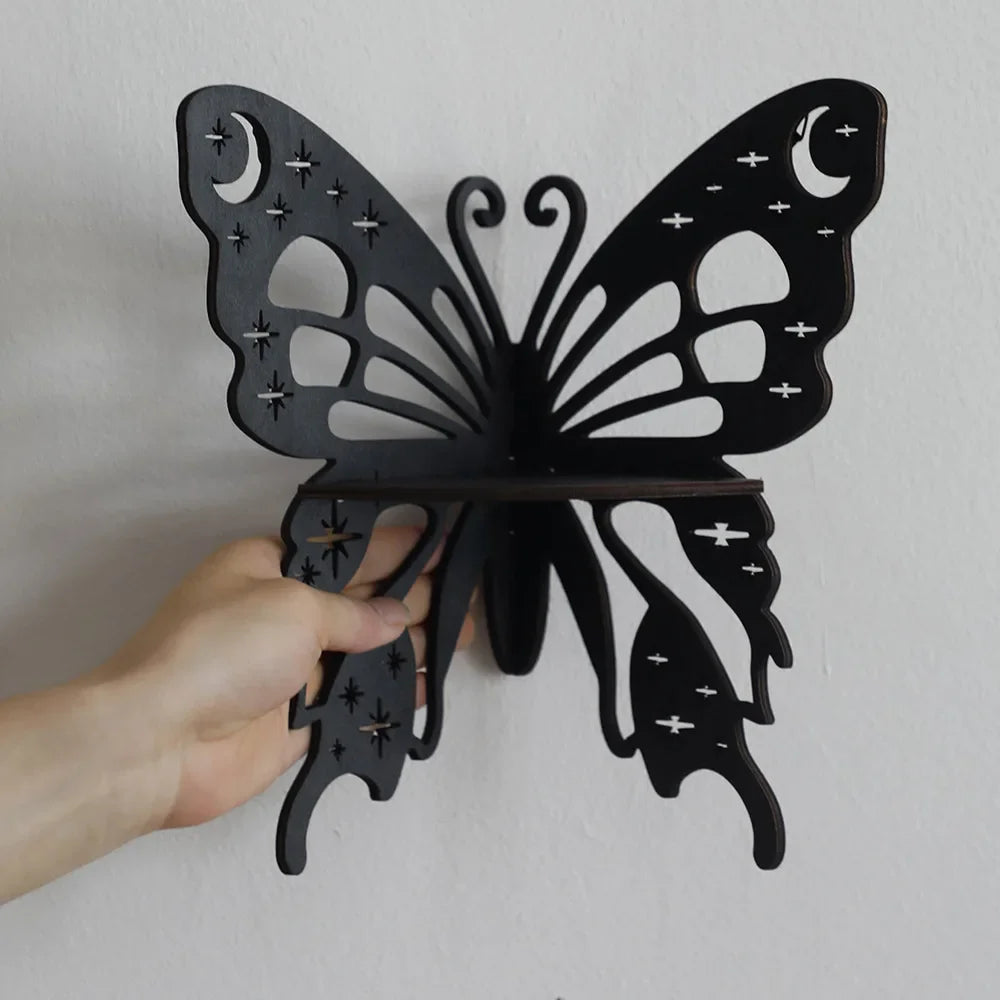 Wall Ornaments Hanging Shelf Butterfly Corner Rack Household Decorations Wooden Handicrafts Gifts Bedroom Bathroom Kitchen Shelf