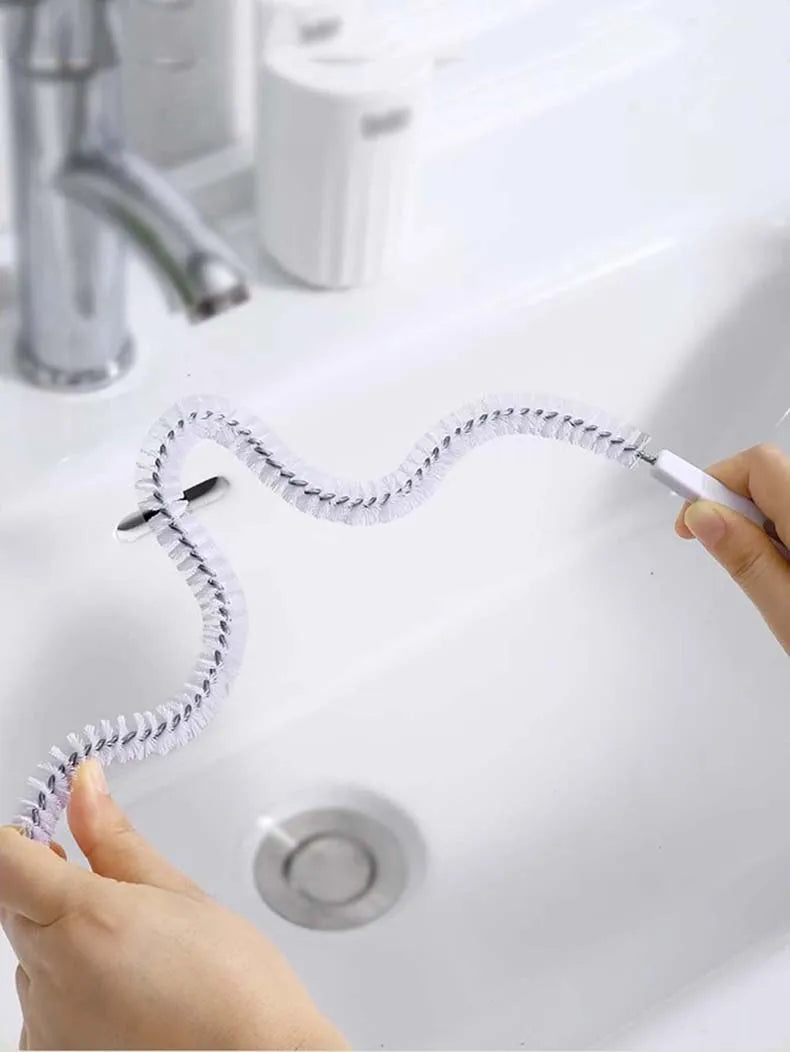 Sink Drain Cleaning Brush Drain Clog Remover Bendable Sink Overflow Sewer Drain Brush For Bathroom Kitchen Clog Remover Tool