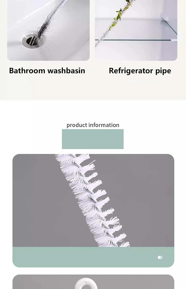 Sink Drain Cleaning Brush Drain Clog Remover Bendable Sink Overflow Sewer Drain Brush For Bathroom Kitchen Clog Remover Tool