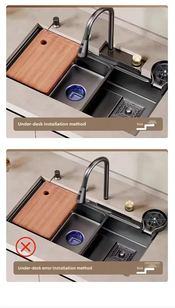 Thickened 304 Sink Stainless Steel Sink Single Vegetable Basin Dishwasher Table Stainless Steel Kitchen Accessories Basin Large