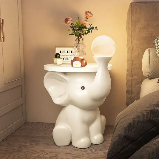 Creative Elephant Statue Side Table, living room Small Coffee Table, Bedroom Bedside Table, Cute Home Decor Furniture, Modern
