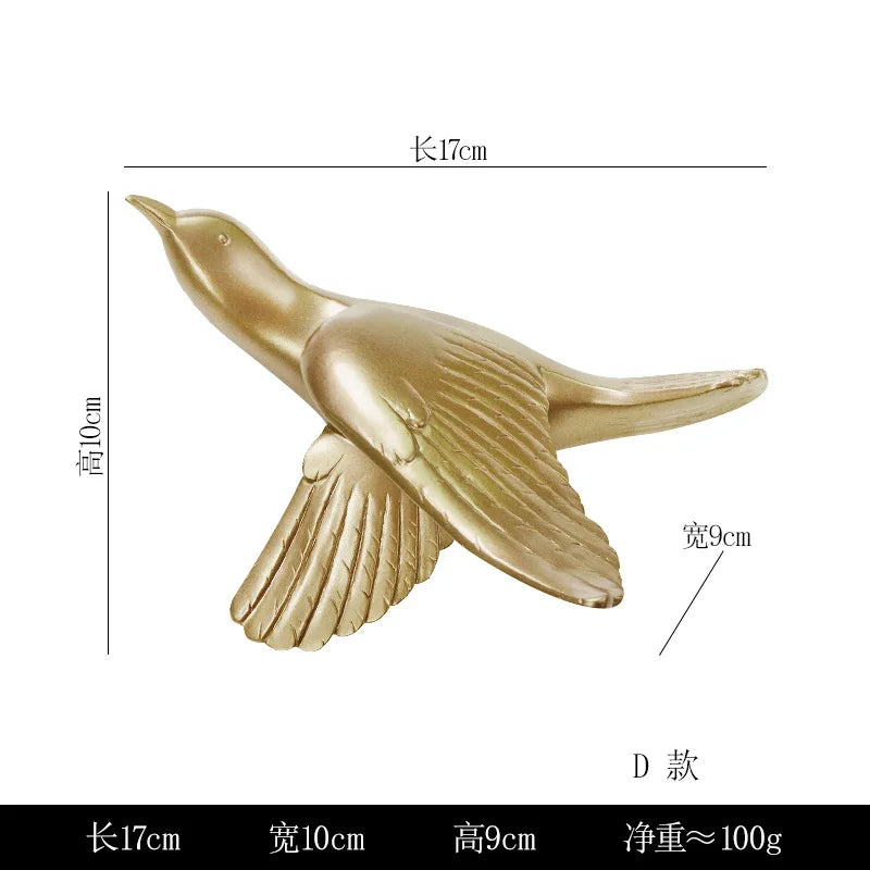Bird Wall Hanging European Three-dimensional Creative Living Room Entrance Background Wall Decoration Wall Hanging