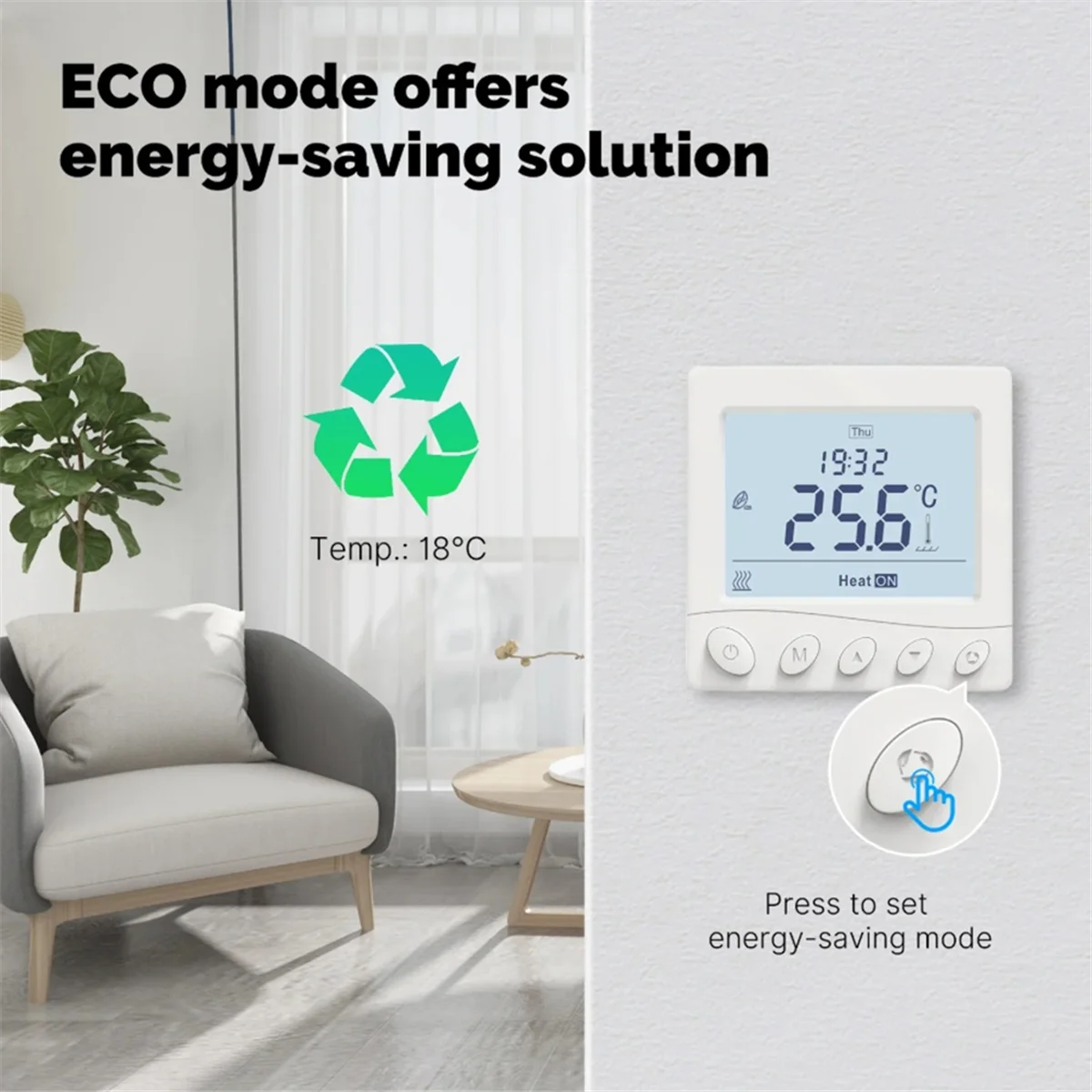 ELECT-Wifi Thermostat Room Temperature Controller Floor Heating Gas App Control Work With Home