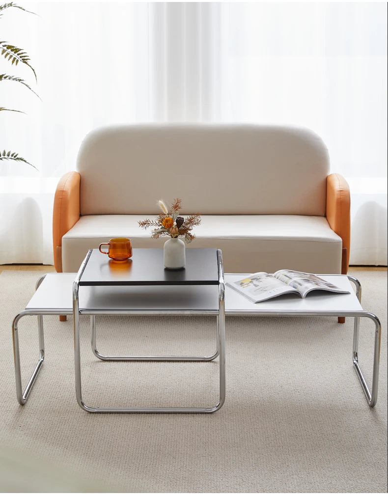 Women Steel Simplicity Coffee Table Modern Design Metal Unique Coffee Table Advanced Living Room Mesa Centro Patio Furniture