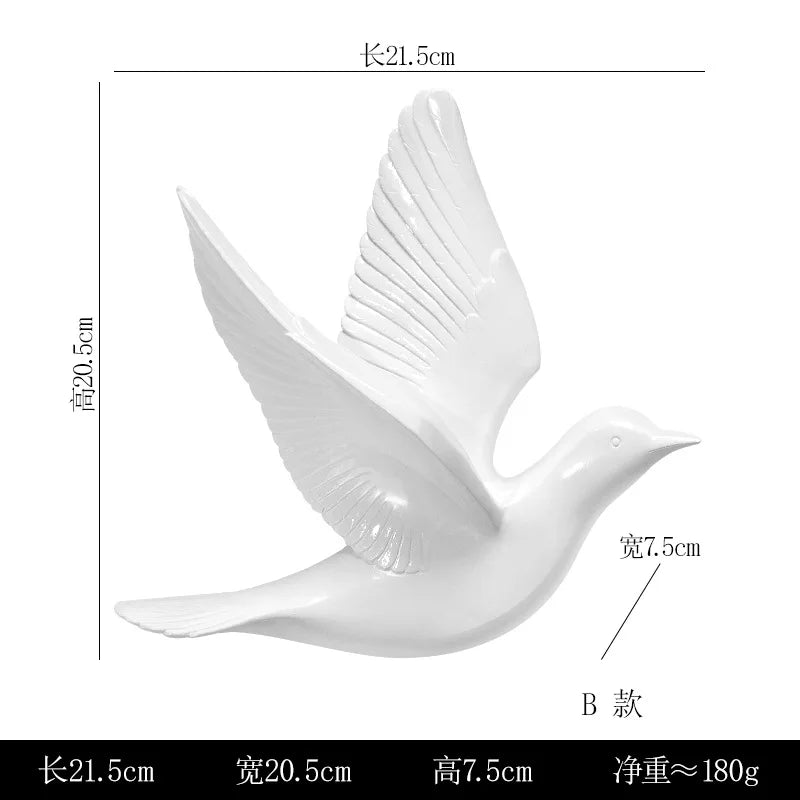 Bird Wall Hanging European Three-dimensional Creative Living Room Entrance Background Wall Decoration Wall Hanging