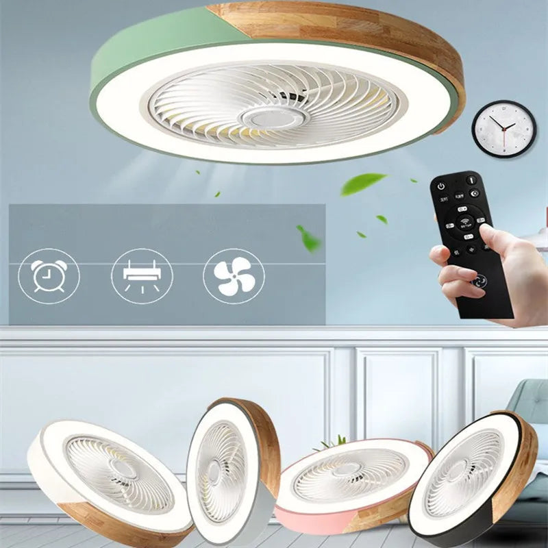 Wooden Ceiling fan with light and remote control home appliance cooling ceiling fan Bedroom Living Room smart ceiling fan light