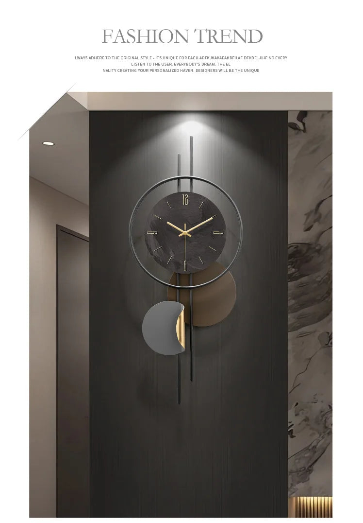 Wooden Grille Decorative Wall Clock, TV Background, New, 2024