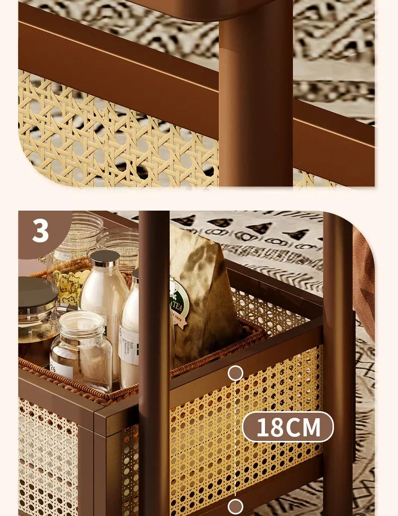 Sofa side table, antique style tea table, mobile tea table, small push table, solid wood tea cart