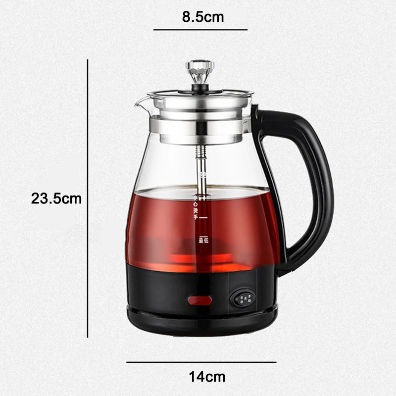 Electric Kettle Coffee Tea Maker Brewer Black Pu 'er Glass Kettles Steam Teapot Automatic Health Tea Infuser Pot Boiling Set 1L