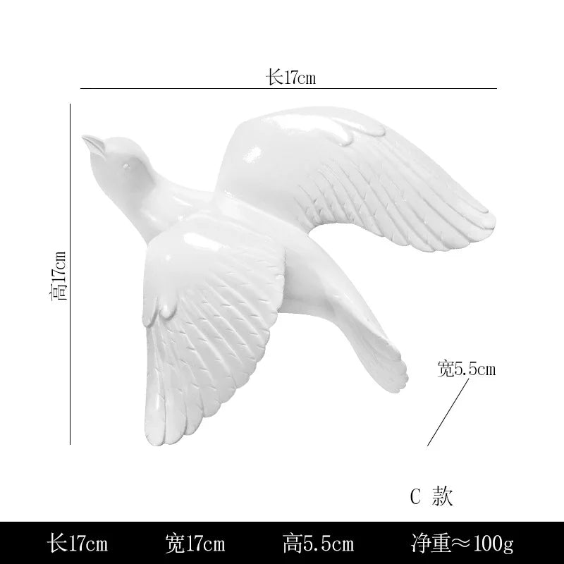 Bird Wall Hanging European Three-dimensional Creative Living Room Entrance Background Wall Decoration Wall Hanging
