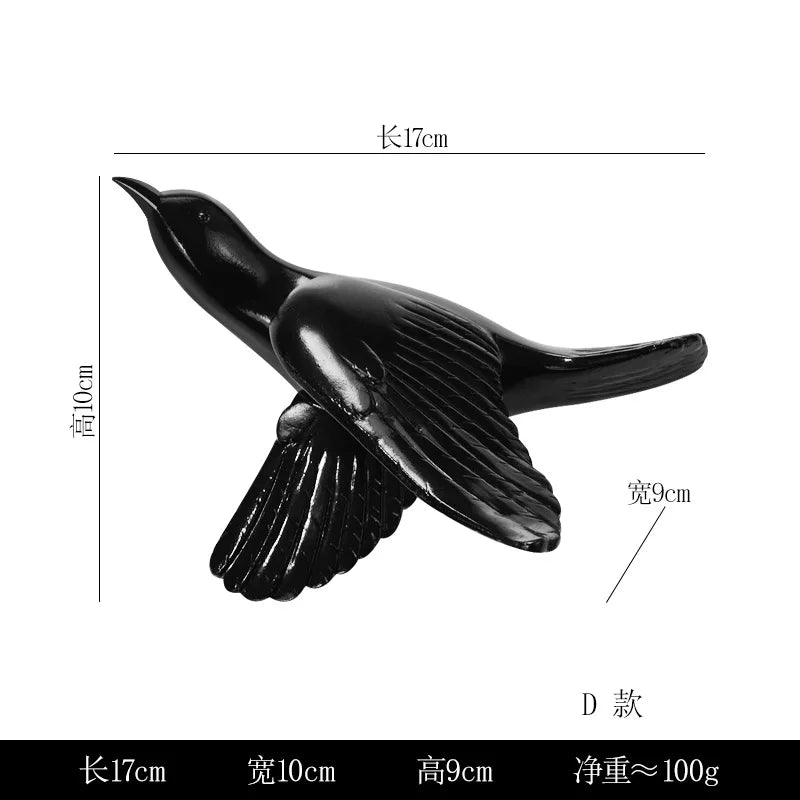 Bird Wall Hanging European Three-dimensional Creative Living Room Entrance Background Wall Decoration Wall Hanging