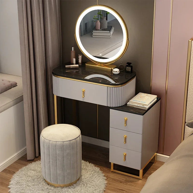 Simple Elegant Vanity Table Luxury Vintage Modern Storage Vanity Table Nordic Classic Table Coiffeuse Maquillage Furniture