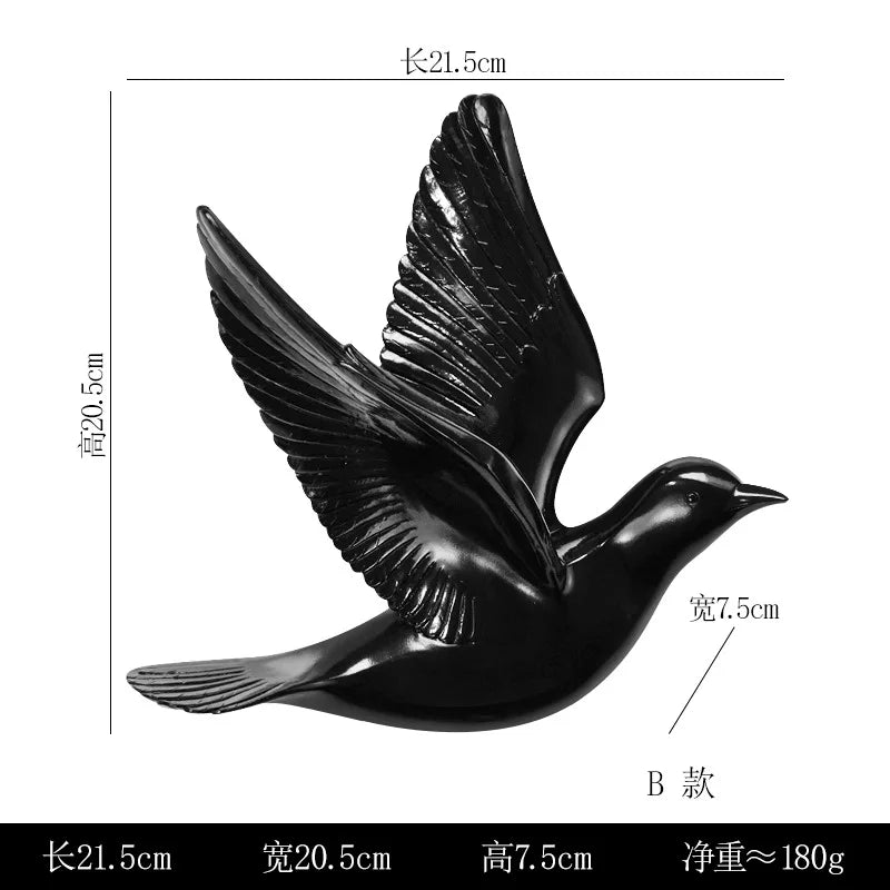 Bird Wall Hanging European Three-dimensional Creative Living Room Entrance Background Wall Decoration Wall Hanging