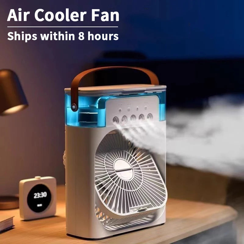 New Portable 3 In 1 Fan AIr Conditioner Household Small Air Cooler LED Night Lights Humidifier Air Adjustment Home Fans
