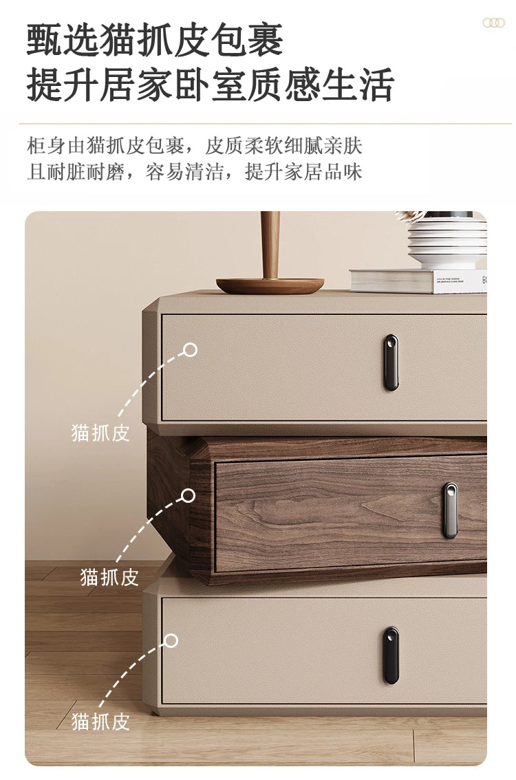 Rotating Solid Ｗood Ｎightstand Modern White Drawer Nordic Hotel Bedside Table Small Storage Mesitas De Noche Home Furniture