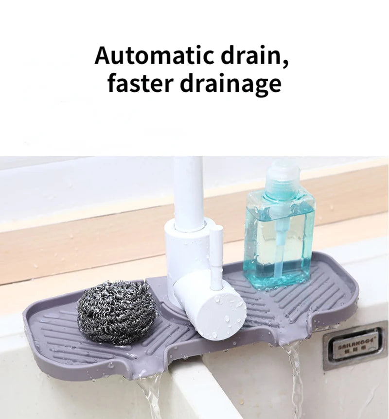 Convenient Silicone Countertop Protector Faucet Absorbent Pad Drip Catcher Mat Faucet Absorbent Mat Sink Splash Guard