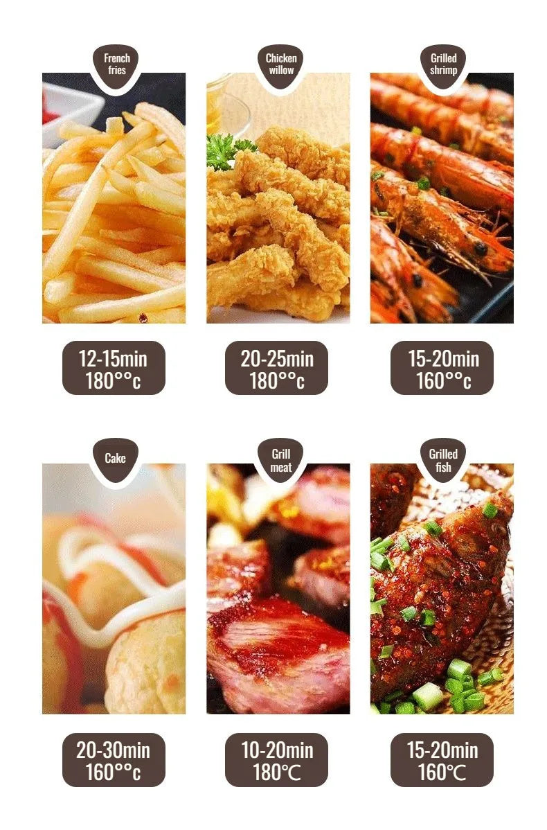 Home Smart Air Fryer Large Capacity Multifunctional Electric Fryer French Fry Machine Cooking Electric Oven Oven