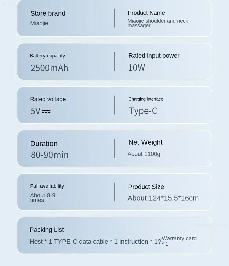 Xiaomi Miaojie R3 Kneading Shiatsu Massage Shawl Neck Chiropractic Massager for Home Shoulder Pain Relief Heating Pillow Massage