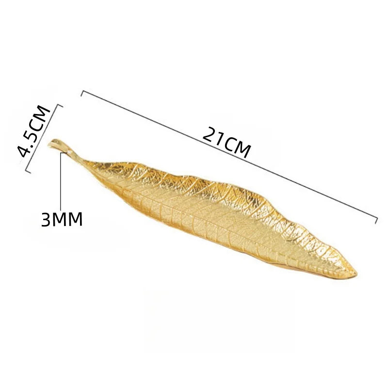 Creative Antique Leaf Incense Burner Zinc Alloy Bodhi Leaf Incense Holder Ash Catcher Office Home Desktop Decoration Zen Durable