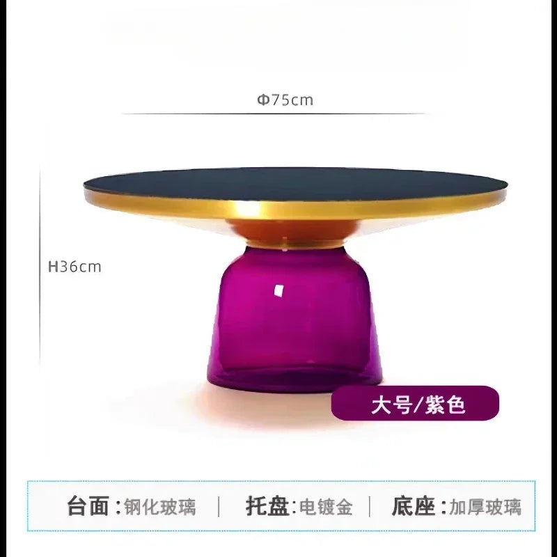 German Design Living Room Bedside Table, Sofa Side Table, Coffee Table, Indoor Round Glass, Nordic Light Luxury Coffee Table