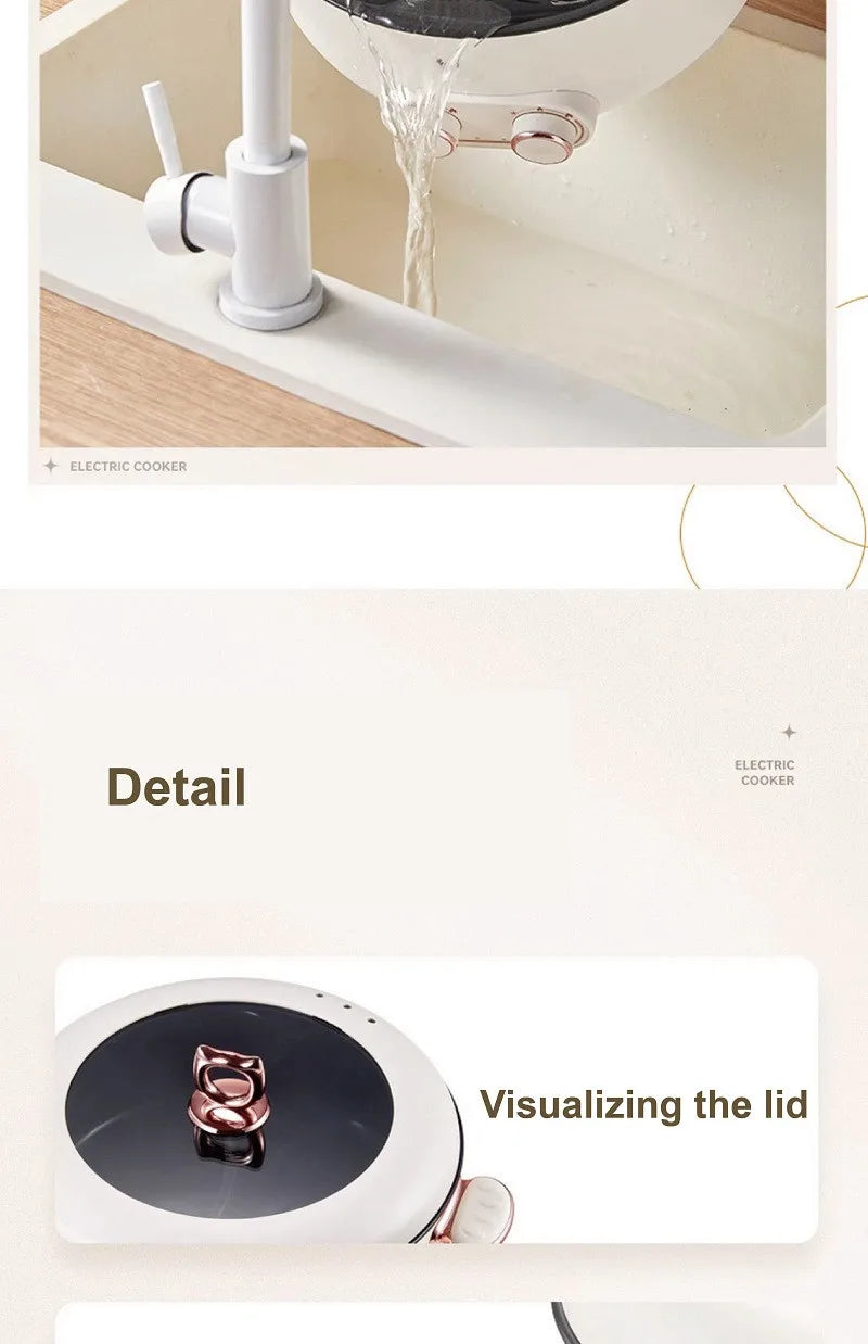 5L 6L Home Yuanyang Electric Hot Pot Electric Boiled Pan Large Capacity Double Soup Pots Non Stick Electric Frying Pan 2000W