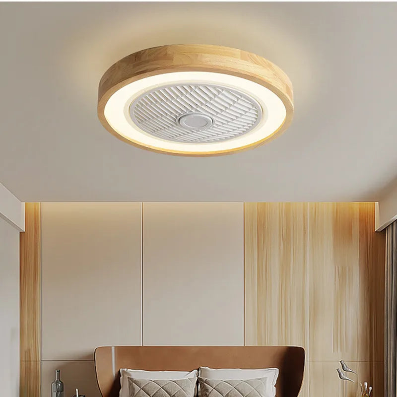 Wooden Ceiling fan with light and remote control home appliance cooling ceiling fan Bedroom Living Room smart ceiling fan light