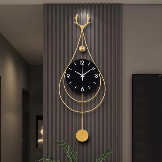 Modern Bedroom Wall Clocks Luxury Design Quiet Metal Wall Clocks Gold Black Reloj Pared Decorativo Furniture Living Room