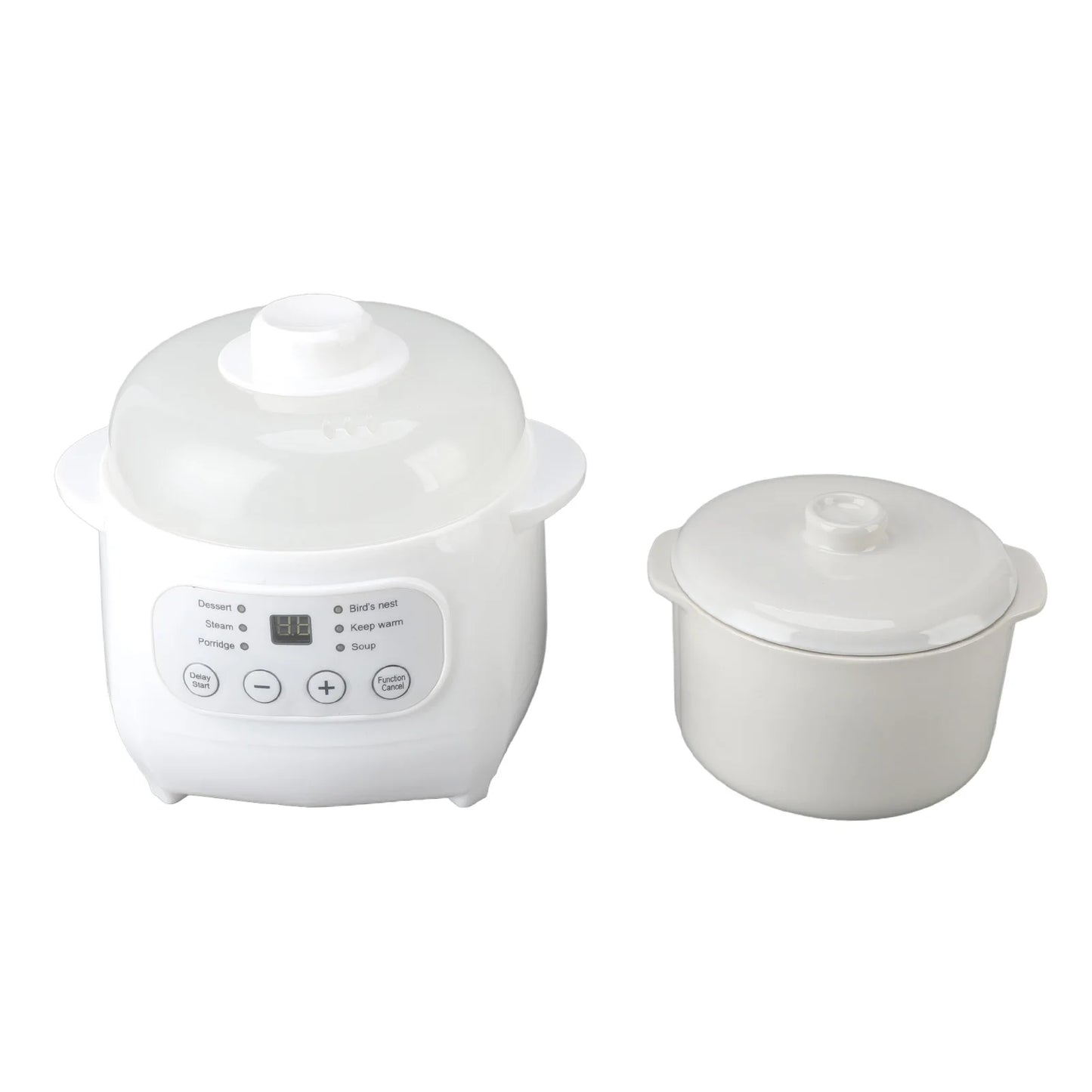 Electric Porridge Soup Pot 200W Mini Ceramic Stew Cooker 1L Capacity Electric Slow Cooker Porridge Soup Pot Automatic Power Off