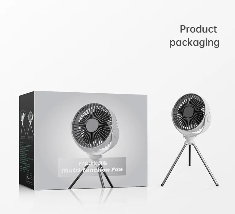 New Home Appliances Portable Tripod Dual Use Fan Ceiling Fan with Rubber Handle and Tripod Bracket Hot Sale Tent Camping Fan