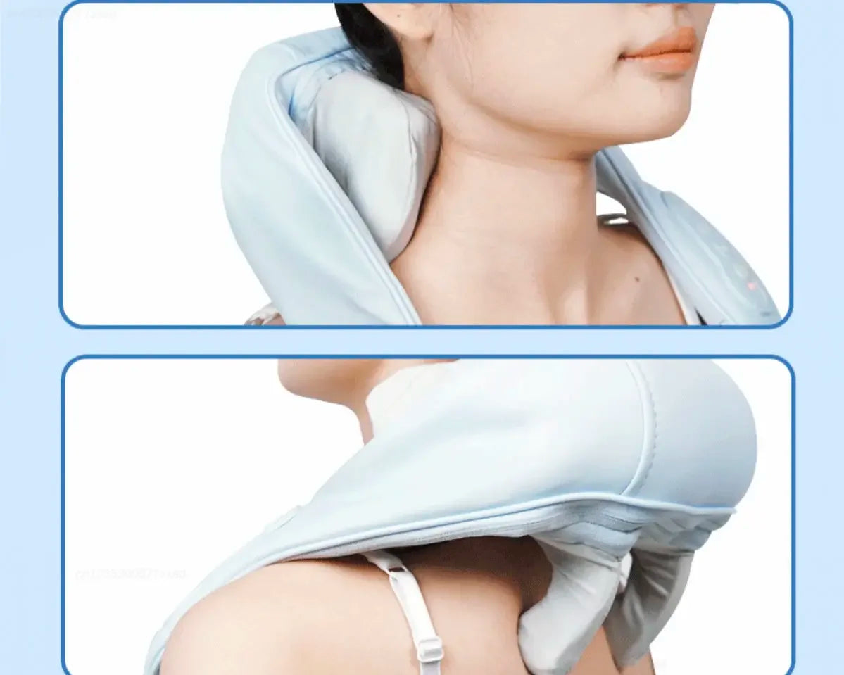 Xiaomi Miaojie R3 Kneading Shiatsu Massage Shawl Neck Chiropractic Massager for Home Shoulder Pain Relief Heating Pillow Massage