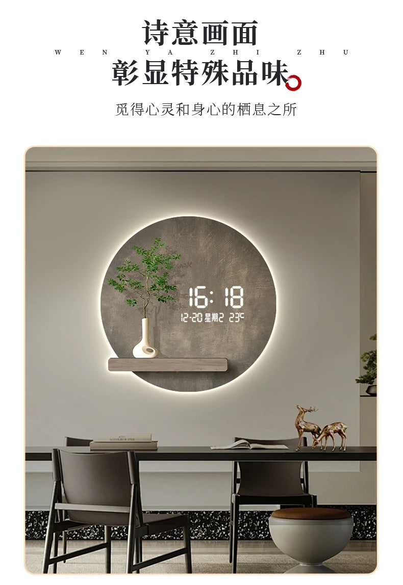 Digital Art Mural Wall Clocks Luxury Mechanism Alarm Korean Kitchen Wooden Wall Watch Reloj De Pared Living Room Decoration
