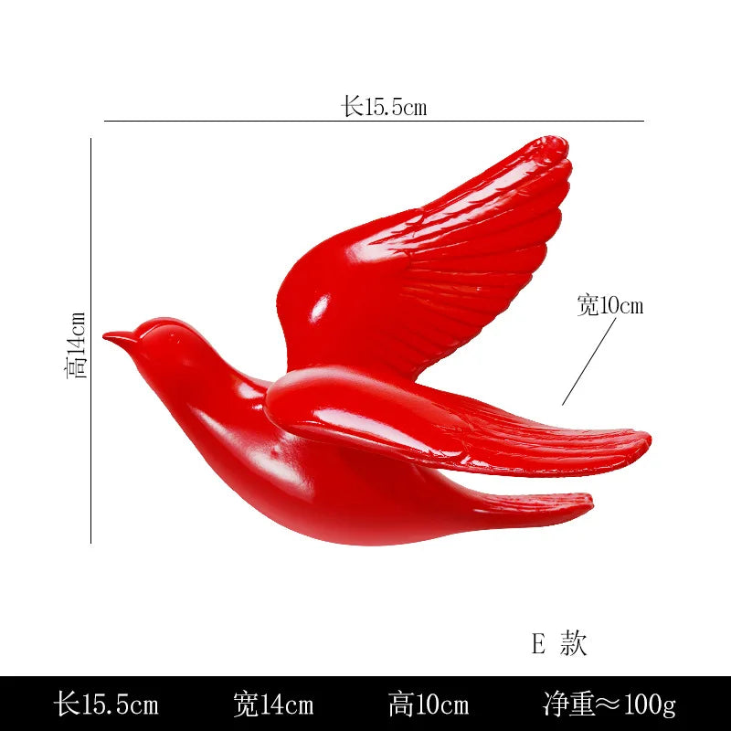 Bird Wall Hanging European Three-dimensional Creative Living Room Entrance Background Wall Decoration Wall Hanging
