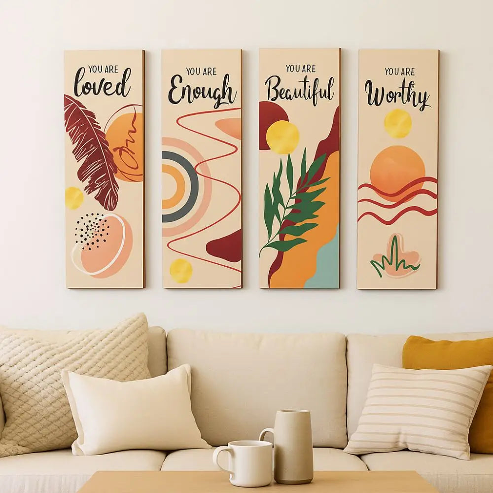 Inspirational Quotes Bohemian Abstract Hanging Sign Wall-mounting Artistic Wooden Wall Hanging Plate Handmade Decorative Panel