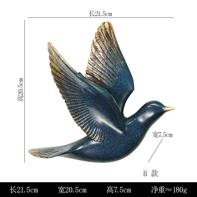 Bird Wall Hanging European Three-dimensional Creative Living Room Entrance Background Wall Decoration Wall Hanging