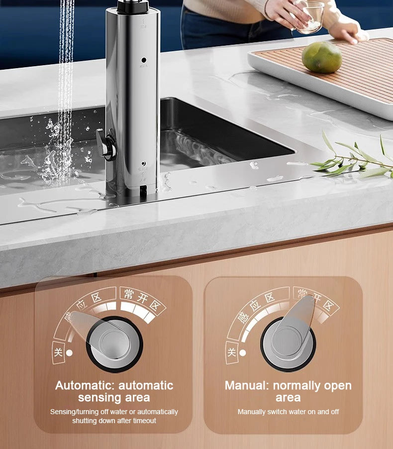 Instantaneous Electric Heating Faucet Household Kitchen Fast Heating Frequency Constant Temperature Stainless Steel Faucet