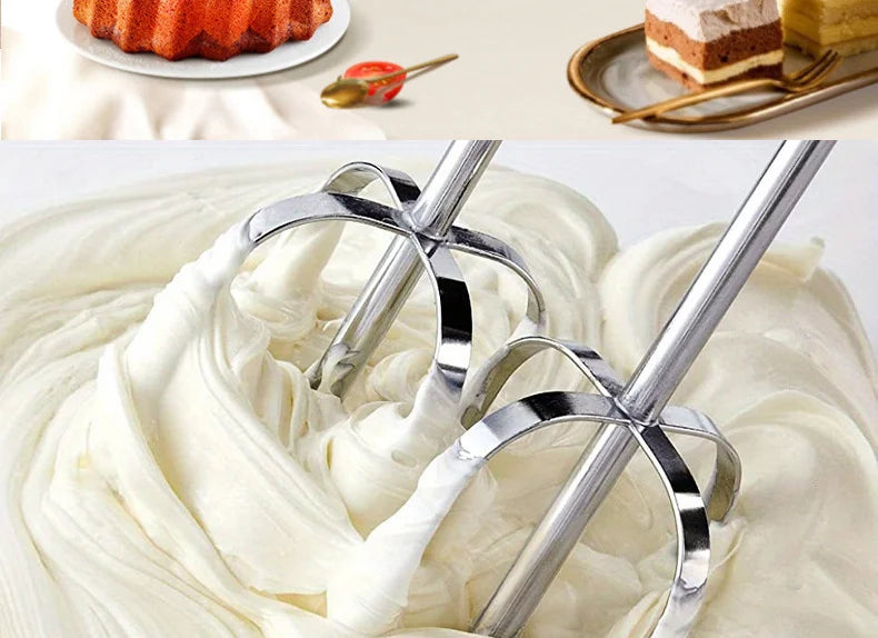 Electric Hand Mixer Kitchen Beater Spiral Whisk Stand Cake Baking Food Blender Egg Beater Cream Dough Hand Electric Mixer