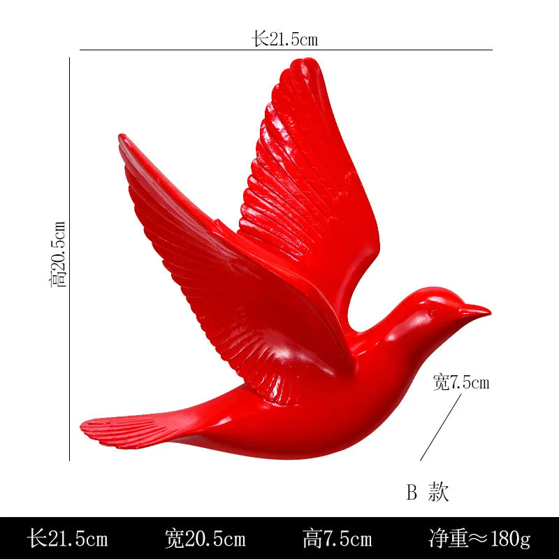 Bird Wall Hanging European Three-dimensional Creative Living Room Entrance Background Wall Decoration Wall Hanging