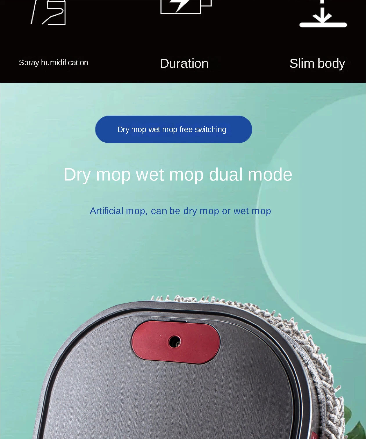 NEW Rechargeable Smart Sweeping and Mop Robot Vacuum Cleaner Dry and Wet mopping robot Home Appliance with Humidifying Spray