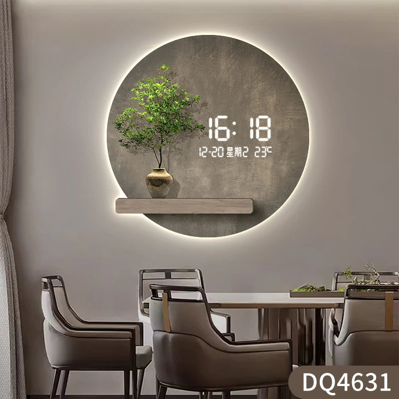 Digital Art Mural Wall Clocks Luxury Mechanism Alarm Korean Kitchen Wooden Wall Watch Reloj De Pared Living Room Decoration