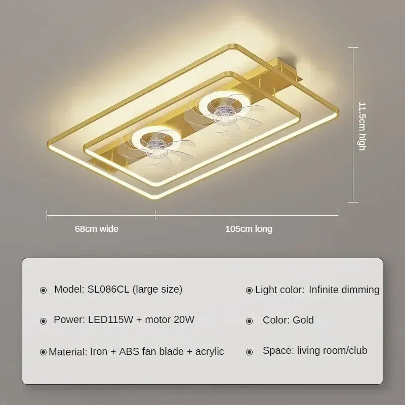 New Home with Remote Control Living Room Fan Light Ceiling Lamp Simple Modern Creative Study Bedroom Fan Lamps and Lanterns