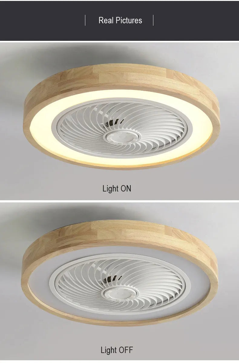 Wooden Ceiling fan with light and remote control home appliance cooling ceiling fan Bedroom Living Room smart ceiling fan light