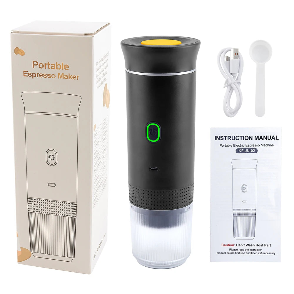 Portable Wireless Electric Espresso Coffee Machine For Travel &Car &Home Camping Coffee Maker 3-in-1 Capsule Powder Coffee Maker