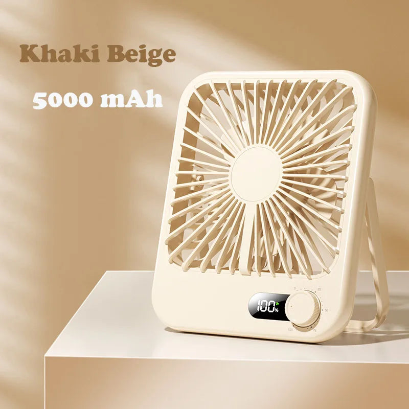 Small Desktop Electric Fan Rechargeable Home Student Dormitory Bedside Class Silent Ultra-thin Desktop Fan Super Silent