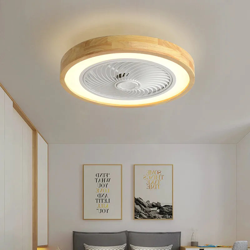 Wooden Ceiling fan with light and remote control home appliance cooling ceiling fan Bedroom Living Room smart ceiling fan light