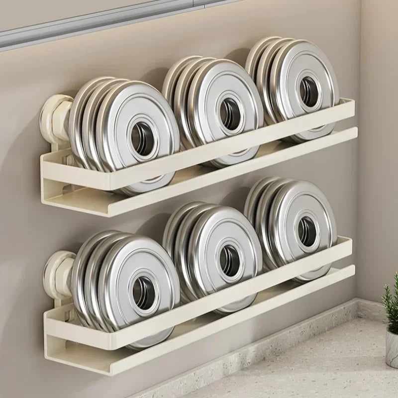 Suction Cup Kitchen Shelf Wall Mounted Spice Organizer Rust and Moisture Resistant Bathroom Toiletries Storage Racks