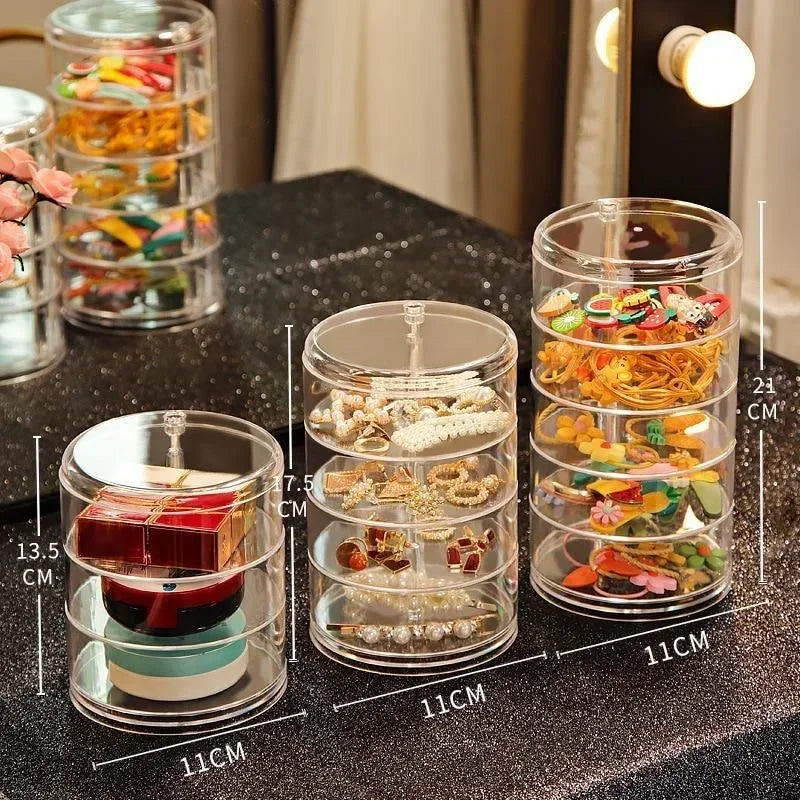 Jewelry Storage Box Multilayer Organizer Storage Rack Bracelet Earrings Nail Storage Plastic Storage Box Display Rack with Cover