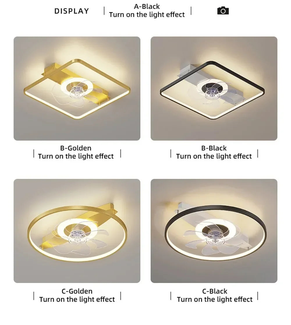 New Home with Remote Control Living Room Fan Light Ceiling Lamp Simple Modern Creative Study Bedroom Fan Lamps and Lanterns