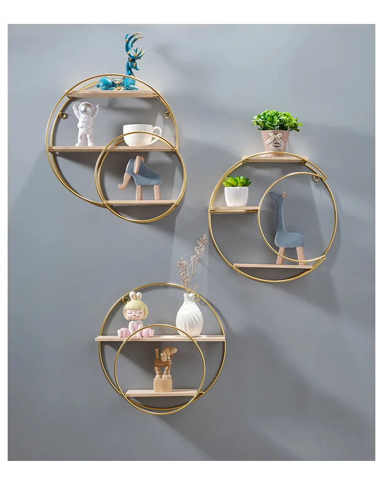 Nordic style creative restaurant wall decoration living room wall storage milk tea shop wall shelf