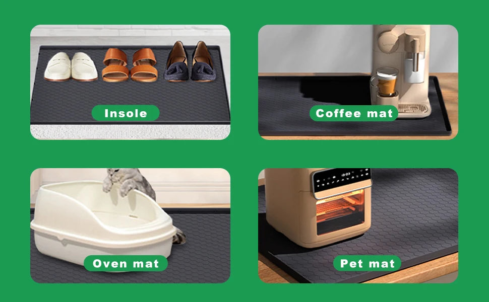 Under Sink Mat, 34"×22“ Silicone Bathroom Sink Mat, Under Sink Liner Drip Tray and Protectors for Bottom of kitchen Sink